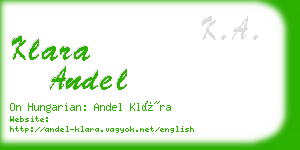 klara andel business card